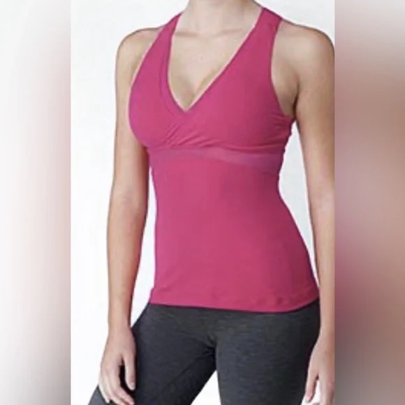 Vintage Lululemon Deep V Athletic Tank in Fuchsia - Picture 3 of 4